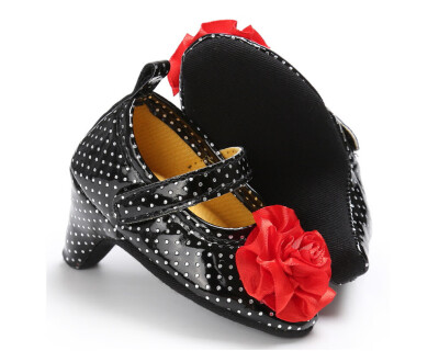 

SUNSIOM New Hot Baby Newborn High-heeled Flower Shoes Fashion PU Photograph Photo Shoes Soft Sole Star Dot Sandals Clogs