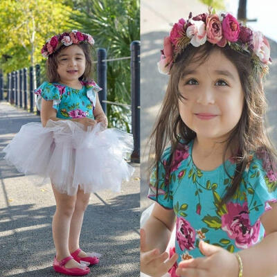 

New Toddler Baby Girl Dress Outfits Flower Princess Dress Mesh Skirts Summer 1-6Y