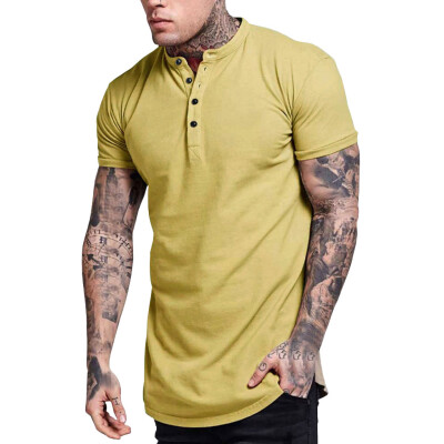 

Toponeto Fashion Mens Summer Casual Silm Fit Button Short Sleeved T-shirt Top Blouse