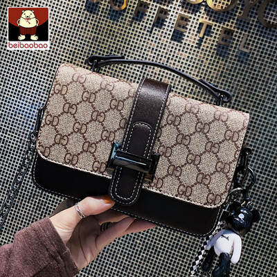 

2019 new Korean fashion Plaid chain handbag small breeze simple shoulder diagonal small square bag
