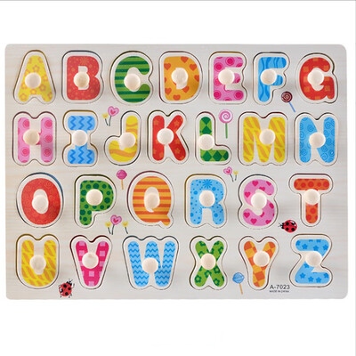 

Gotoamei Kid Early Educational Toys Baby Hand Grasp Wooden Puzzle Toy Alphabet