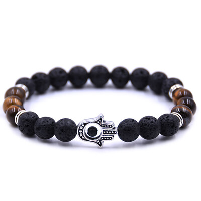 

Natural Volcanic Stone Beaded Bracelets For Women Men Multicolor Inlaid Zircon Beads Gifts Souvenirs