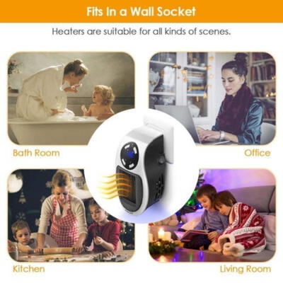 

Portable Ceramic Mini Heater Plug-in Wall-Outlet Space Heater w Timer 500-Watt