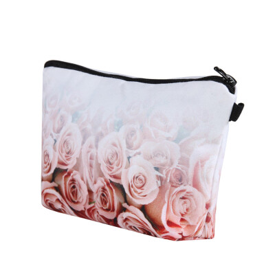 

〖Follure〗3D printed rose pattern cosmetic bag clutch bag ladies storage multifunction