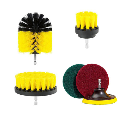 

〖Follure〗6Pcs Grout Power Scrubber Cleaning Brush Cleaner Combo Tool Kit Yellow