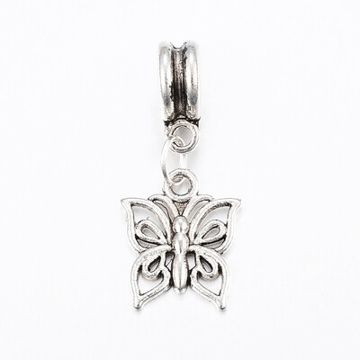 

Tibetan Style Alloy European Dangle Beads Butterfly Antique Silver 29mm Hole 5mm Pendant 15x12x15mm