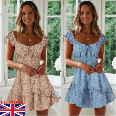 

Summer Women Casual Boho Short Mini Evening Cocktail Party Beach Dress Sundress