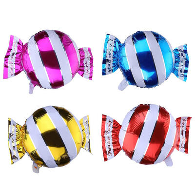 

Striped Candy Aluminum Foil Balloon Wedding Decoration4 Colors StripeBag
