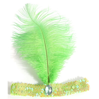 

Feather Headband 1920s Flapper Sequin Headpiece Costume Head Band Party Favor Headwear