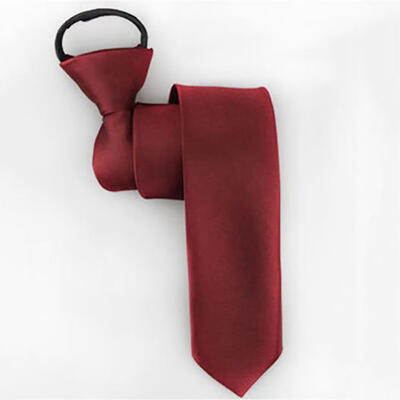 

Fashion Tie Wedding Party Slim Mens Neckwear Zipper Solid Color Lazy Necktie