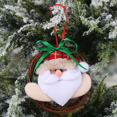 

Christmas Decoration Green Bowknot Doll Small Rattan Ring Toy Pendant Gift