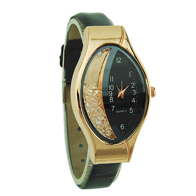 

〖Follure〗Semilunar Flow Sand Type Ellipse Woman Fine Strap Small Dial Wristwatch Watch