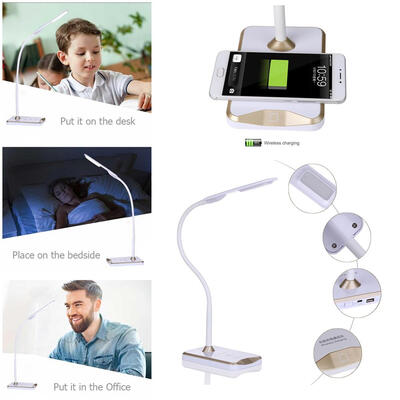 

ALLOYSEED LED Desk Lamp Eye Protection Wireless Charging Desktop Lights