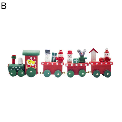 

Christmas Colored Train Ornament Desktop Wooden Toy Xmas Holiday Gift Decoration