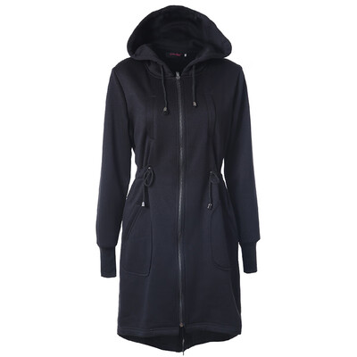 

Women Zipper Hooded Long Sleeve Coat Jacket Casual Outwear Plus Size Solid Color