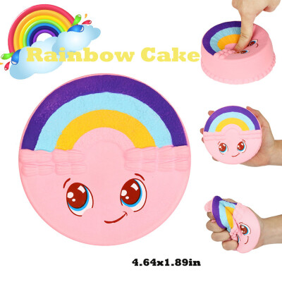 

YIWULAStress Reliever Rainbow Cake Scented Super Slow Rising Kids Toy Cute Squeeze Toy