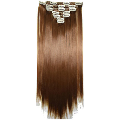 

〖Follure〗Full Head Women Clip Synthetic High Temperature Wire Straight Hair Piece