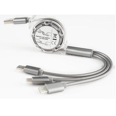 

1Pcs Multi Charging Cable 3 In 1 Multiple USB Fast Data Transfer Cord Type CMicro USBPin 8 Connector For Android IOS