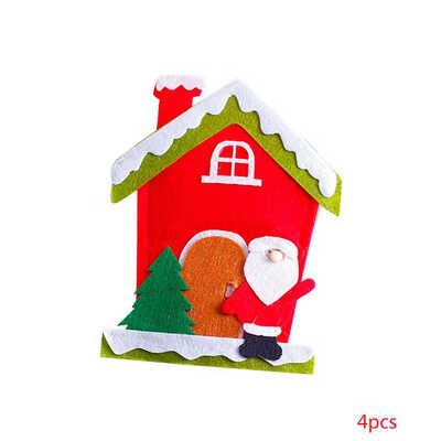 

Santa Fork Cutting Utensil Christmas Xmas Spoon Case Sleeve Protector Clothes Bag Tableware Decoration