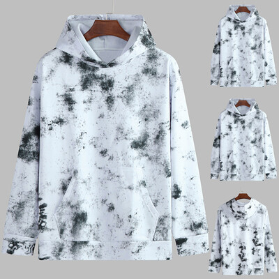 

Toponeto Fashionable Personality Men Autumn And Winter Tie-dye Hoodie Lover Top Blouse