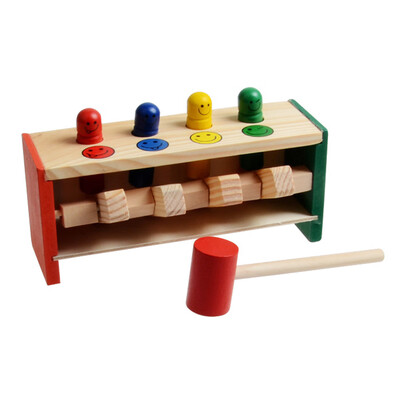 

Childrens Toddlers Educational Toy Wooden Game Hammering Bench Hammer