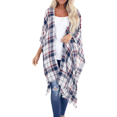 

Toponeto Fashion Women Casual Long Sleeve Cardigan Winter Plaid Loose Outwear Cardigans