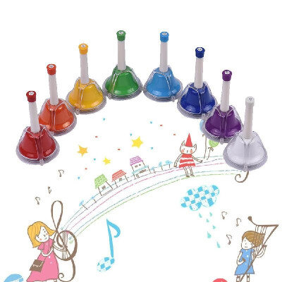 

8 Note Diatonic Metal Bell Colorful Handbell Hand Percussion Bells Kit Musical Toy for Kids Children for Musical Learning Teaching