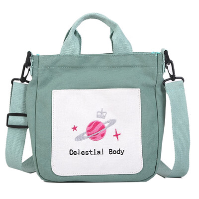 

Summer fresh canvas bag lady bag Japanese tide one-shoulder hand Tote Bag foreign-style oblique Bag