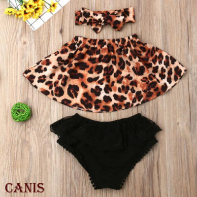 

Baby Girls Newborn Clothes Cotton Leopard TopsShorts Summer Outfits Set 3pcs