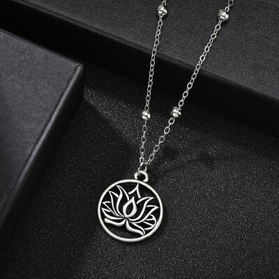 

1 PCS Fashion Jewelry Collier Sliver Color Statement Pendant Necklace Womens Beauty And Beast Jewelry Lovers Gifts