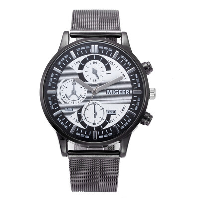 

Gobestart Fashion Man Design Stainless Steel Mesh belt Analog Alloy Quartz Wrist Watch