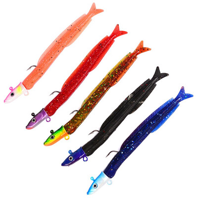 

VISSEN 5pcslot 125cm14g Metal Head Soft Leads Bait Fishing Lure Wobbler Silicone Mini Swimbait Slow Lure Fishing Tools