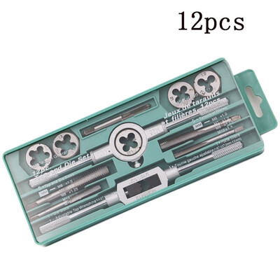 

〖Follure〗12 Pcs Useful Metric Tap And Die Set Alloy Steel Wrench Tool Set