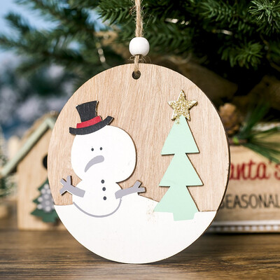 

Toponeto Round Wooden Christmas Pendants Christmas Tree Ornaments Home Decoration