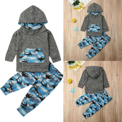 

AU Toddler Newborn Infant Baby Boy Girl Clothes Hoodie Hooded TopsPants Outfit
