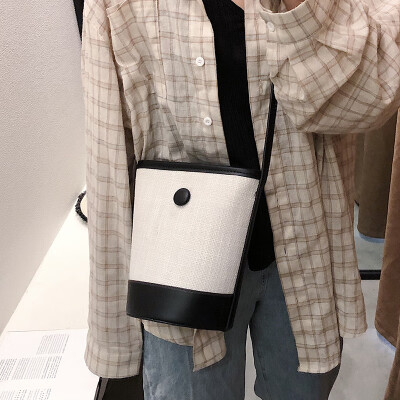 

Summer net red on the new small bag female 2019 new wild French niche crossbody bag ocean texture bucket bag