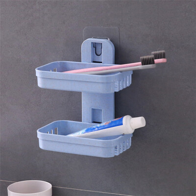 

Siaonvr Bathroom Shower Soap Box Dish Storage Plate Tray Holder Case Soap Holder Double