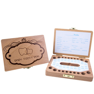 

Toponeto Kids Boy&Girl Tooth Box Wood Storage Organizer Baby Save Milk Teeth Collecting