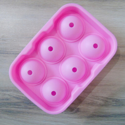 

6 Hole Silicone Ice Cube Ball Drinking Wine Tray Brick Round Maker Mold Sphere Mould Bar Ice Hockey Maker