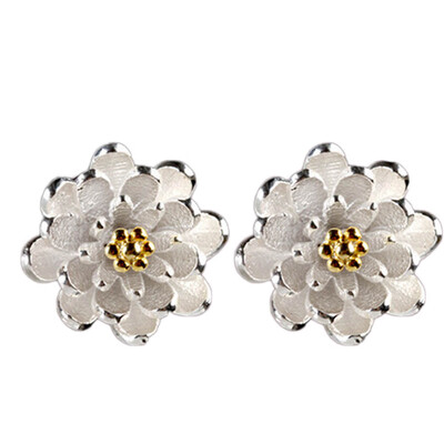 

Charm Chic Women Fashion Lotus Earrings Hypoallergenic Ear Studs Jewelry