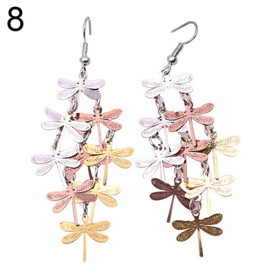 

Fashion Women Party Jewelry Decor Elegant Dragonfly Hollow Dangle Hook Earrings