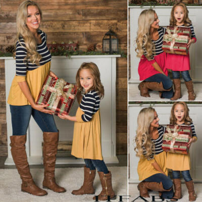 

Mother&Daughter Clothes Parent-child Boho Maxi Dress Family Matching Outfits