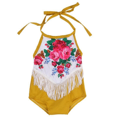 

0-24M Cute Baby Girls Floral Tassels Bodysuit Romper Jumpsuit Summer Sunsuit Outfits Clothes