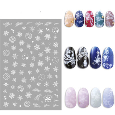 

Christmas Nail Sticker Watermark art decoration slider Manicure Sticker Big Full Snowflake Watermark Beauty Health Nail Art Tool