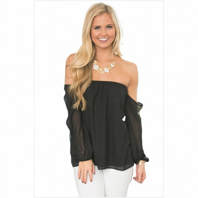 

One-neck long-sleeved shirt-style casual top T-shirt