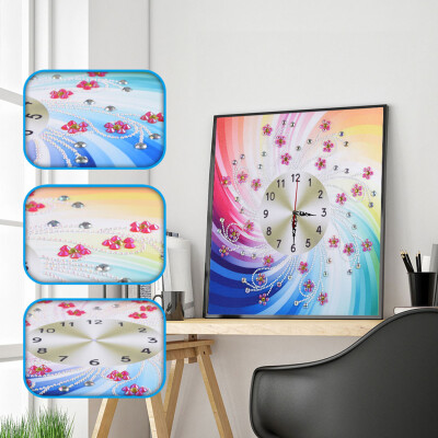 

Gobestart 5D Special Diamond-Shaped Embroidery Wall Clock DIY Painting Diamond Cross Stitc