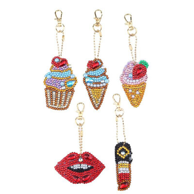 

5D DIY Diamond Painting Keychain Pendant Mandala Key Ring Full Drill Special Shape Diamond Painting Kits for Girl Handbag Shoulder