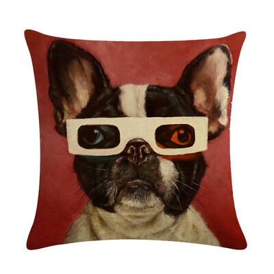 

Various Animal Oil Painting Series Linen Hug Pillowcase Home Sofa Decoration