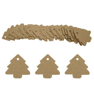 

50pcs Christmas Tree Tag Kraft Paper Vintage Gift Wedding DIY Label Card