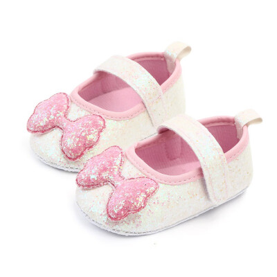 

Autumn Baby Girl First Walkers Anti-Slip Casual Walking Shoes Sequin Bow Design Sneakers Soft Soled